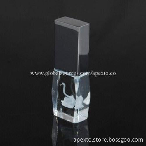 Crystal USB Stick, Customized Logos Welcomed, 1 to 32GB Capacities, Supports Microsoft's Windows OS